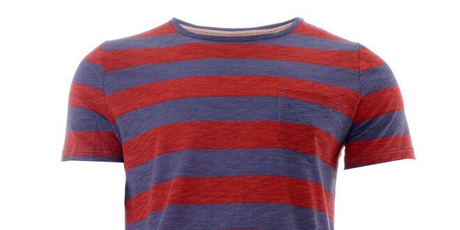 Pánské červeno-modré pruhované tričko Lee Cooper