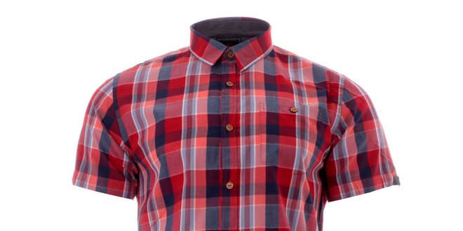 Pánská červená károvaná košile Lee Cooper