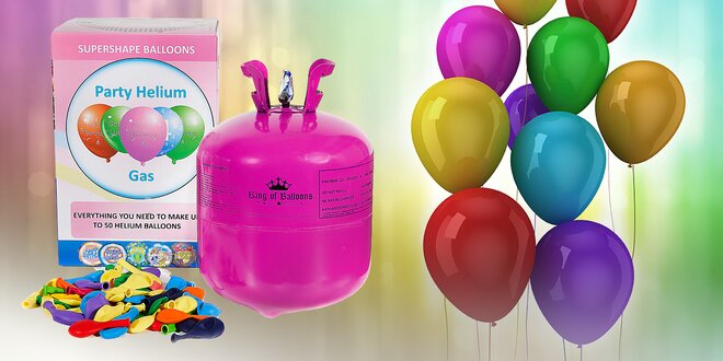 Helium včetně 30 nebo 50 balónků na párty