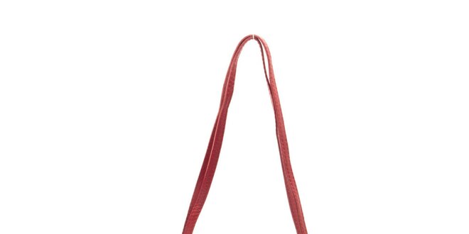 Dámská červená kožená kabelka s řasením Free for Humanity