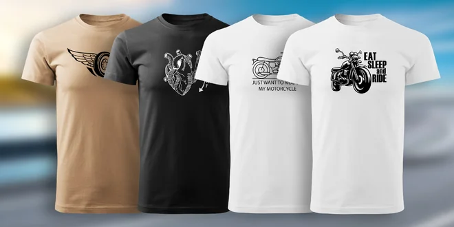 Pánská motorkářská trička z bavlny: S až 3XL