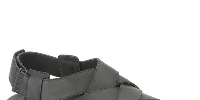 Pánské černé kožené sandále Clarks