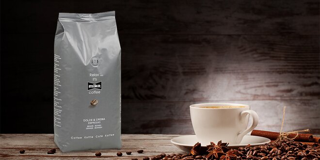 1 kg prémiové kávy Miko Dolce & Crema Espresso