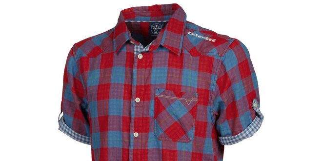 Pánská modro-červená kostkovaná košile Chiemsee