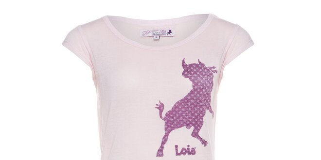 Dámské růžové tričko Lois s potiskem