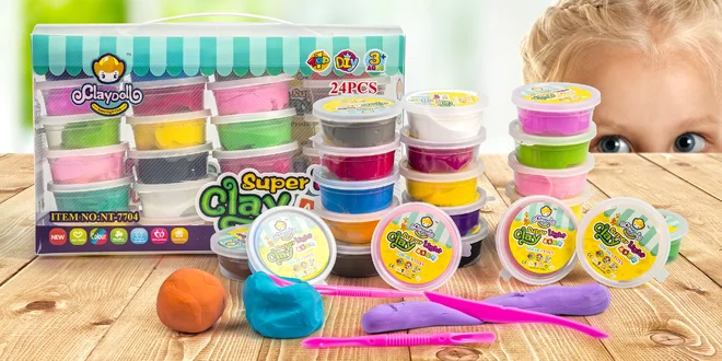 Veliké balení plastelíny Claydoll: 24 barev