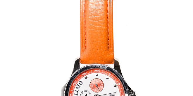Pánské hodinky Morellato s oranžovým koženým páskem