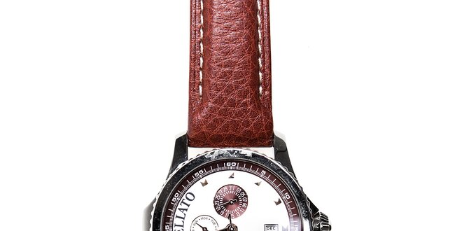 Pánské hodinky Morellato s hnědým koženým páskem