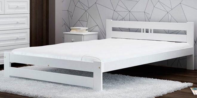 Dřevěná postel s roštem nebo s roštem a matrací