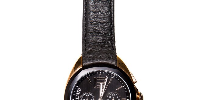 Pánské černo-zlaté hodinky Morellato s černým páskem