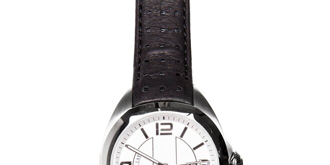 Pánské hodinky Morellato s černým koženým páskem