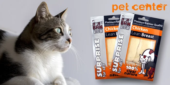 2x libová kuřecí prsíčka Huhubamboo pro kočky