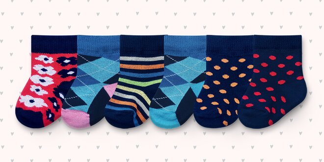 6 párů designových ponožek Rosenbull pro kojence