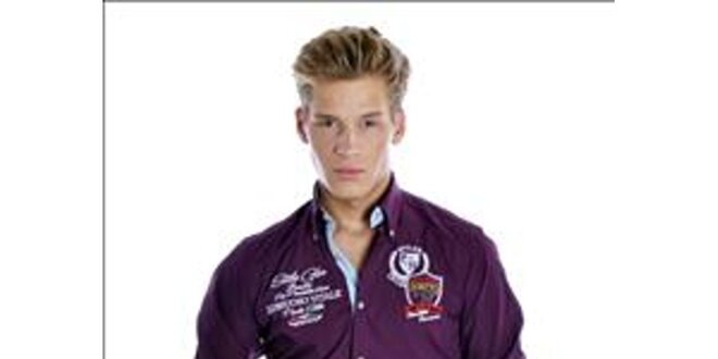 Pánská fialová sportovní košile Pontto