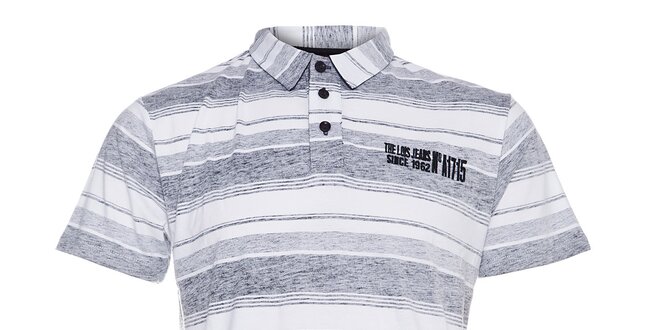 Pánské šedo-bílé proužkované tričko Lois