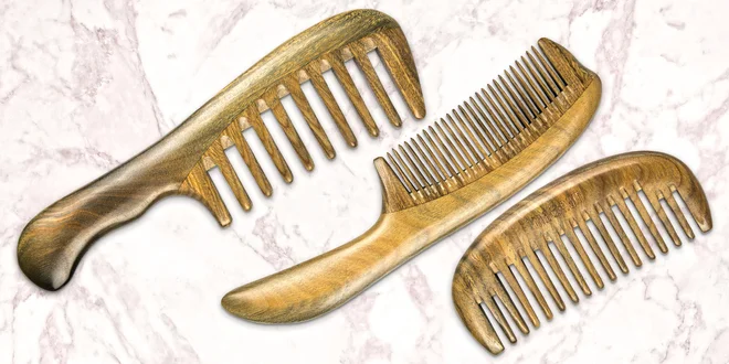 Dřevěné hřebeny z guajakového dřeva