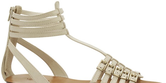 Dámské bílé kožené sandále Via Uno