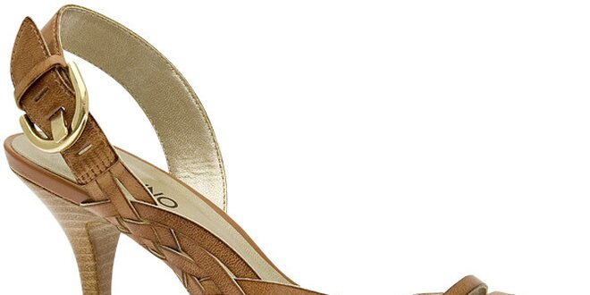 Dámské světle hnědé sandále Via Uno s propletenými pásky