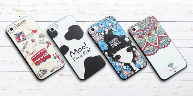 Gumové obaly s 3D obrazem na iPhone 5/5s a 6/6s