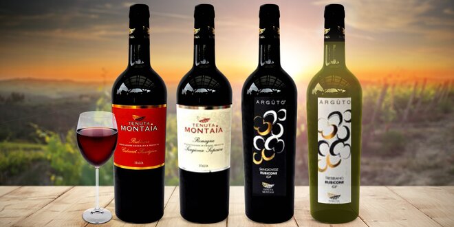 Sety italských vín z oblasti Casea a Romagna
