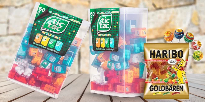 Balíček sladkostí: Tic Tac, Haribo a Chupa Chups