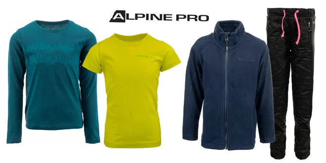 Detské tričká, mikina i zateplené nohavice Alpine Pro