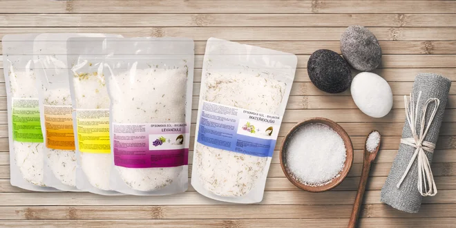 Dvojbalenia epsomskej soli do kúpeľa aj na peeling či masky