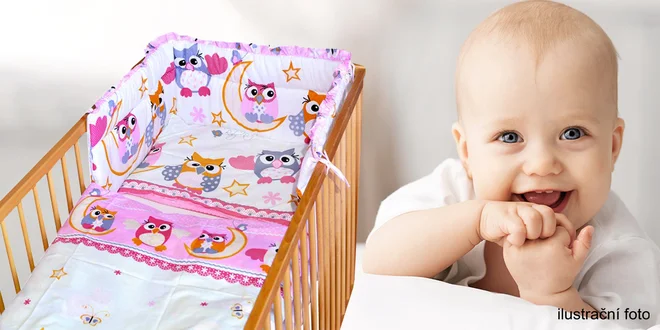 Třídílná sada do postýlky: mantinel a povlečení