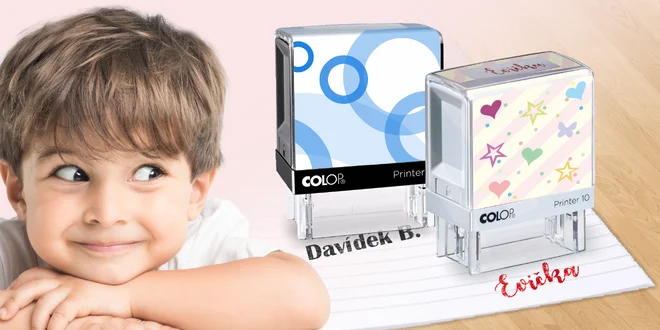 Vychytané razítko k označování školních potřeb