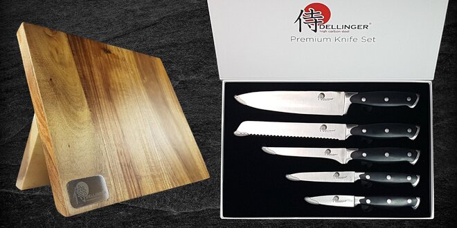 Souprava pro ostření nebo sada 5 nožů japonské kvality