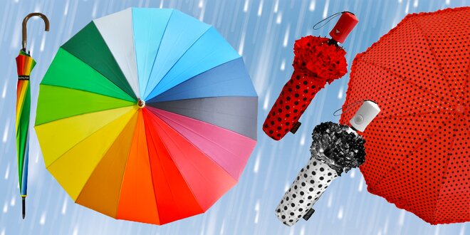 Krásné deštníky v mnoha barevných provedeních