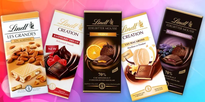 Švýcarské čokolády Lindt v mnoha příchutích