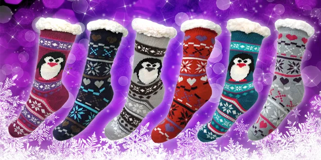 Hřejivé domácí ponožky s různými motivy