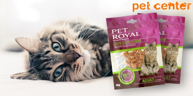 2 balení kachních kostek Pet Royal pro kočičky