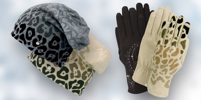 Elegantní dámské rukavice a rasta čepice