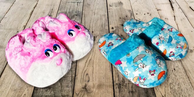 Roztomilé dětské papuče ve vícero barvách