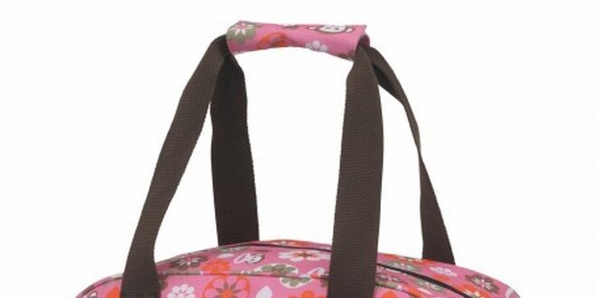 Růžová cestovní taška Paul Frank s veselým potiskem