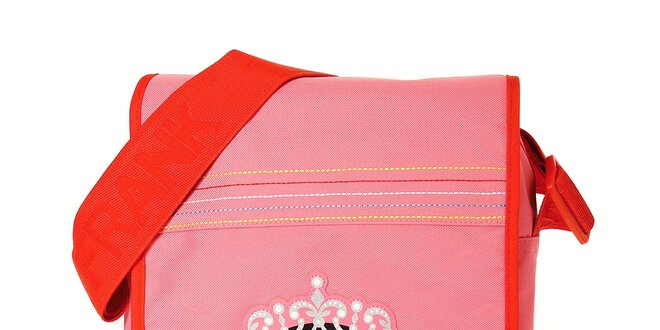 Růžová taška Paul Frank s červeným lemem