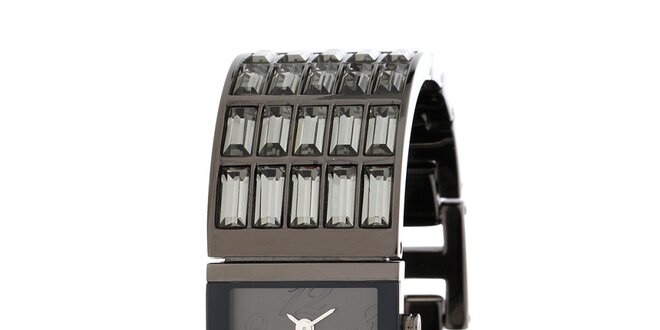 Dámské ocelové hodinky DKNY s broušenými kamínky