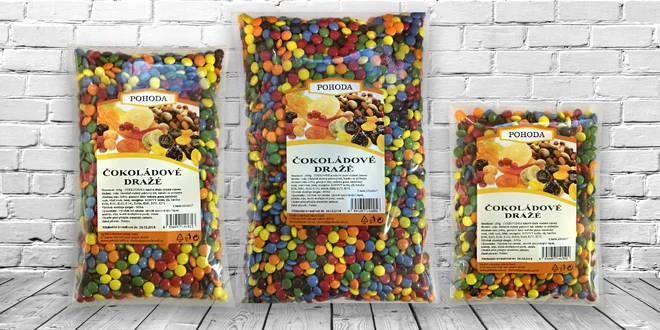 Čokoládové dražé: barevné bonbonky pro malé i velké