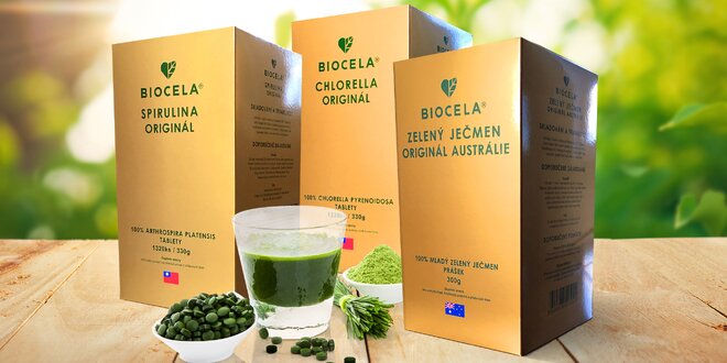 Chlorella, Zelený ječmen i Spirulina BIOCELA®
