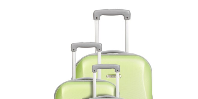 Set tří zelených kufrů na kolečkách Artvi
