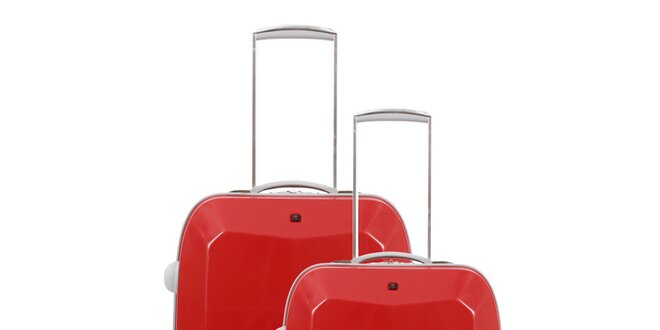 Set dvou červených kufrů na kolečkách Artvi