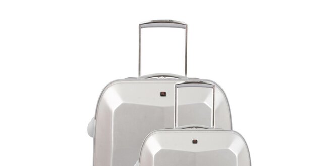 Set dvou stříbrných kufrů na kolečkách Artvi