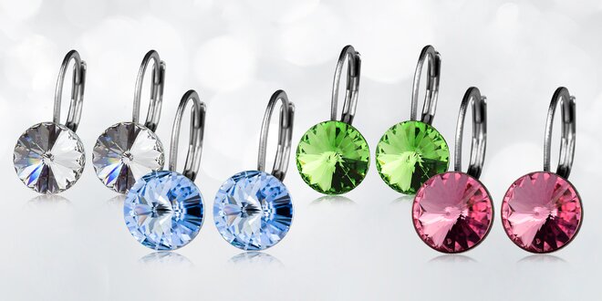 Třpytivé náušnice s krystaly Swarovski Elements