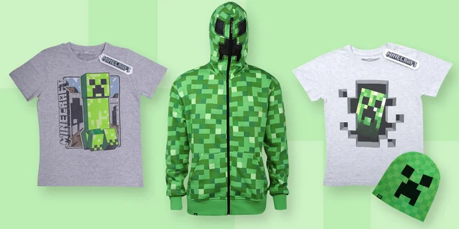 Oblečení s motivy Minecraft pro malé i velké