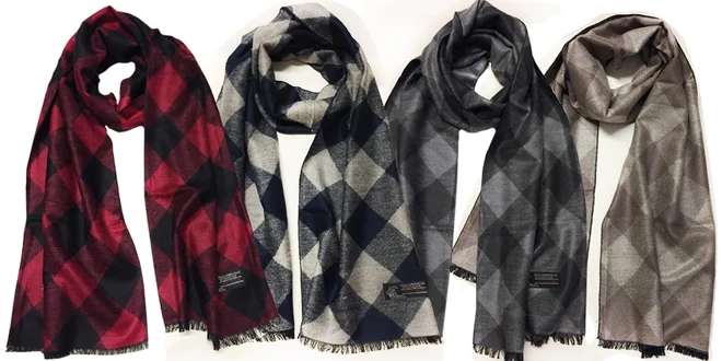 Hřejivé pánské šály z lamí vlny a viskózy