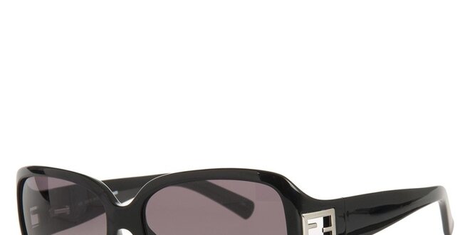 Dámské černé sluneční brýle s kovovým logem Fendi