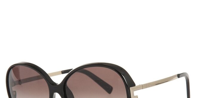 Dámské černé sluneční brýle s kovovými stranicemi Fendi