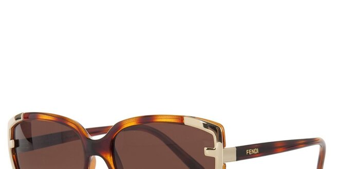 Dámské jantarovo-hnědé sluneční brýle Fendi